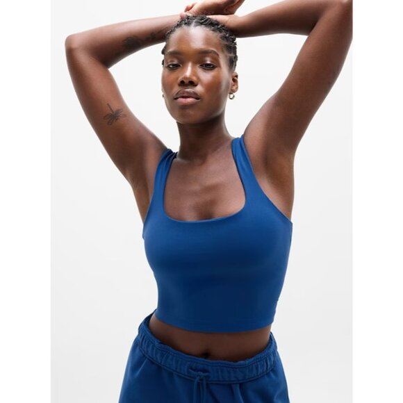 Athleta Other - Athleta M Transcend Square Neck Crop Sports Bra Medium D-DD Maritime Blue